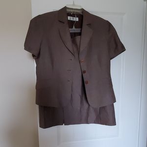 Linen, rayon,  polyester blend skirt suit.